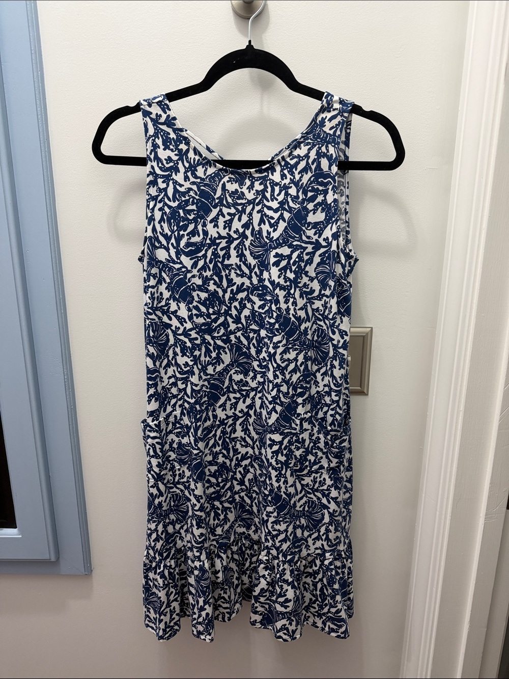 Lilly Pulitzer Blue & White Floral Sleeveless Sundress